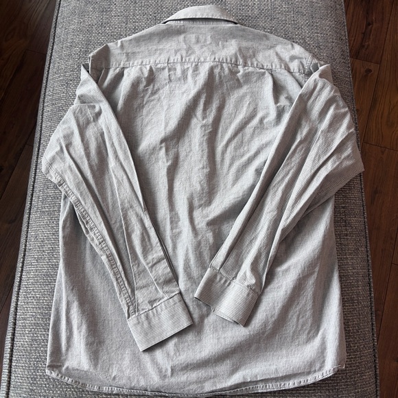 Bloomingdale’s Men’s Store Gray Mini Check Button-Down Shirt Sz L - Picture 5 of 5